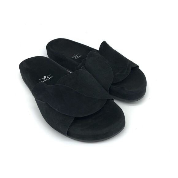 AQUATALIA Ivey Suede Slide Sandals Black 7.5 - Picture 1 of 10